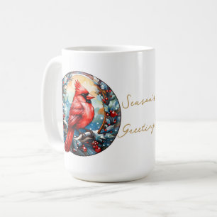 Weihnachtsfest Roter Kardinal Holly Berries Kaffeetasse