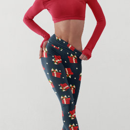 Weihnachtsfest Rotes Geschenk Muster Capri Leggings