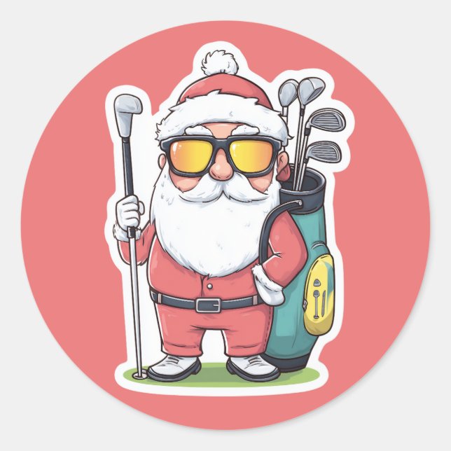 Weihnachtsfest Runder Aufkleber (Vorderseite)