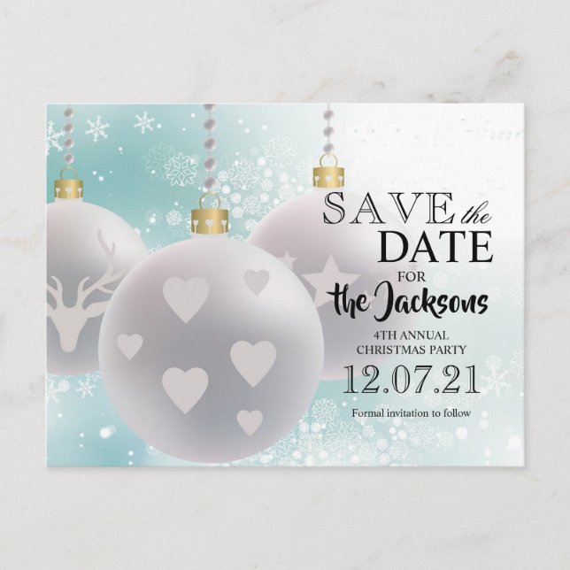 Weihnachtsfest - Save the Date Ankündigungspostkarte (Vorderseite)