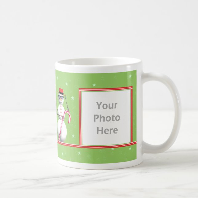 Weihnachtsfest Snowman 2-Foto-Rahmen Kaffeetasse (Rechts)