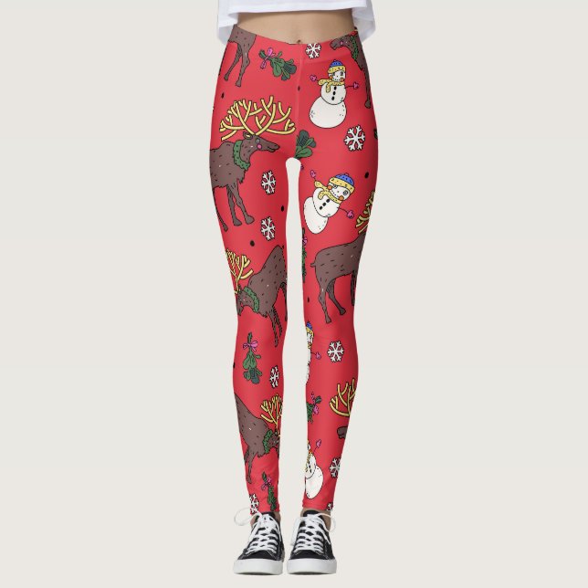 Weihnachtsfest: Snowman Pattern Leggings (Vorderseite)