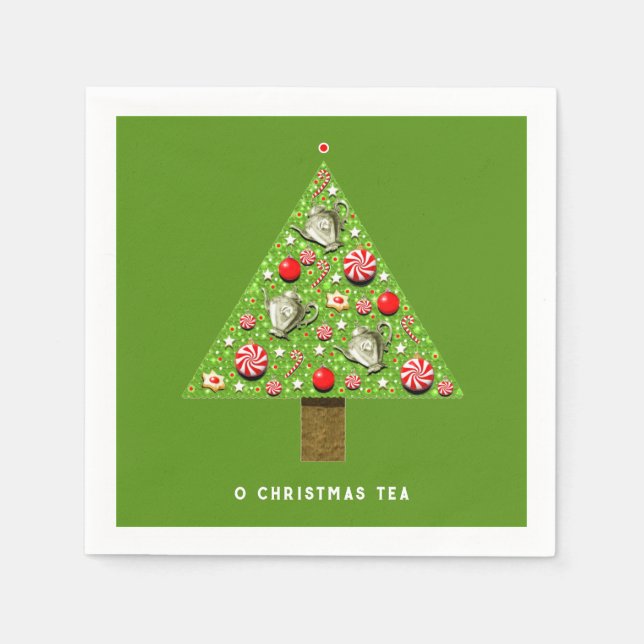 Weihnachtsfest Tee Party Napkins Serviette (Vorderseite)