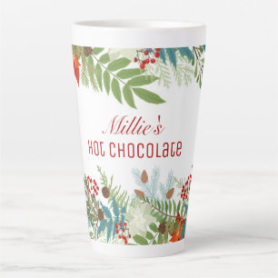 Weihnachtsfest Urlaub Floral Personalisiert Milchtasse