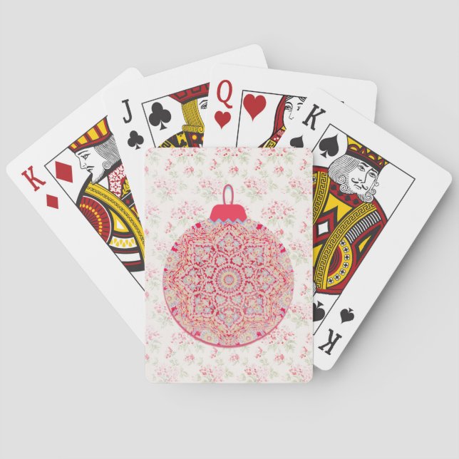 Weihnachtsfest Weihnachten Weihnachtsschmuck in Ro Spielkarten (Rückseite)