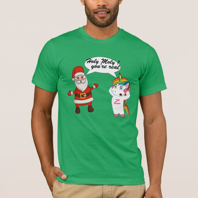 Weihnachtsfest, Weihnachts- und Einhornkollision T-Shirt (Vorderseite)