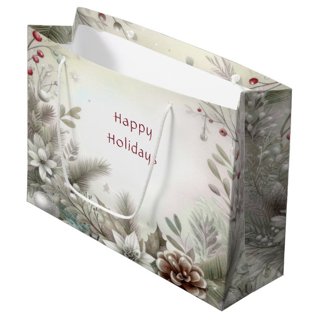 Weihnachtsfest Weihnachtsgeschenk-Tasche Große Geschenktüte (Vorderseite Schrägansicht)