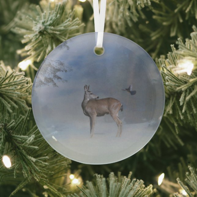 Weihnachtsfest Wildtiere und Blauer Jay Ornament Aus Glas (InSitu)