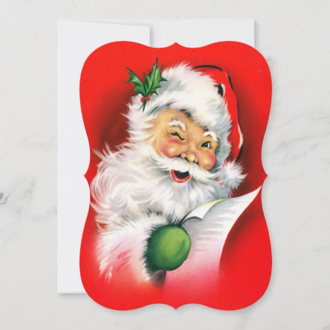 Weihnachtsfest Winking Santa Einladung (Vorderseite)