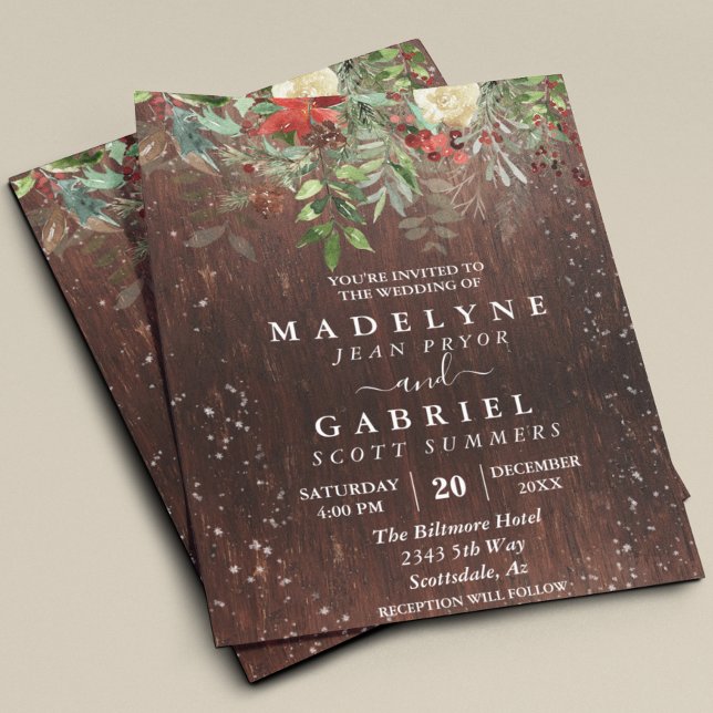 Weihnachtsfest Winter Rustikale Pine Drop Holz Flyer (Von Creator hochgeladen)