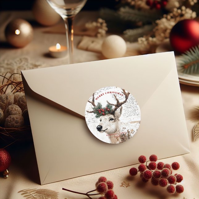 Weihnachtsfest Winterrutschfest Runder Aufkleber (Von Creator hochgeladen)