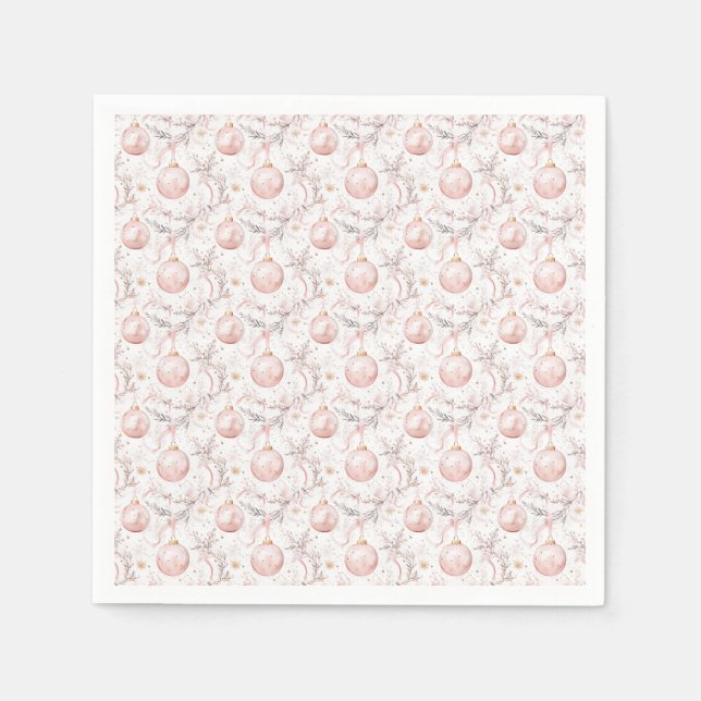 Weihnachtsfeste Baubles Serviette (Vorderseite)