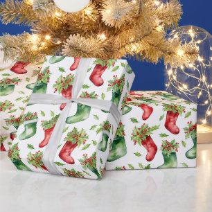 Weihnachtsfeste Strümpfe Geschenkpapier