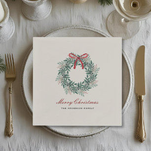 Weihnachtsfestkranz Feierparty Serviette