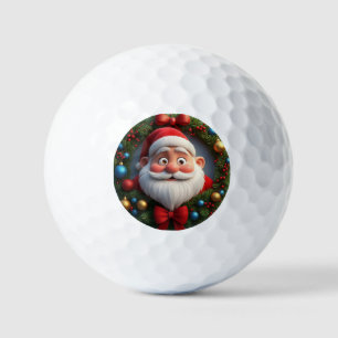 Weihnachtsfestliche Cartoon-Weihnachtsmann Golfball
