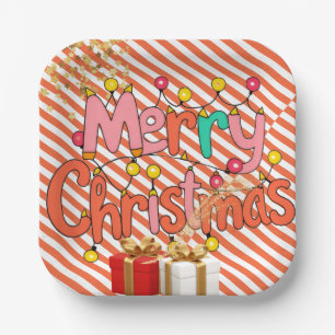 Weihnachtsfestliche Dekorationsornamente Pappteller