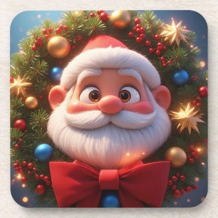 Weihnachtsfestliche Zeichentrickfigur Weihnachtsma Getränkeuntersetzer