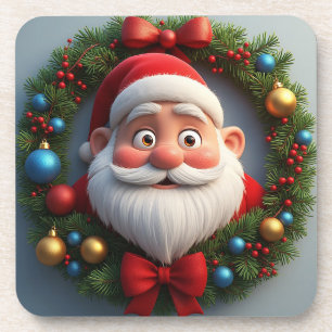 Weihnachtsfestliche Zeichentrickfigur Weihnachtsma Getränkeuntersetzer