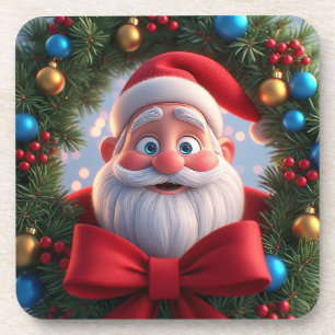 Weihnachtsfestliche Zeichentrickfigur Weihnachtsma Getränkeuntersetzer