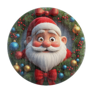 Weihnachtsfestliche Zeichentrickfigur Weihnachtsma Schneidebrett