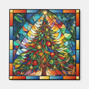 Weihnachtsfestliches Buntglas Magnet