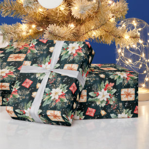 Weihnachtsfestspiele Poinsettia Blume Geschenkpapier
