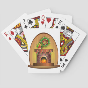 WeihnachtsFesttages-Strumpf-Kamin Spielkarten
