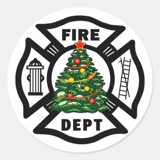 Weihnachtsfeuerfest Runder Aufkleber (Vorderseite)