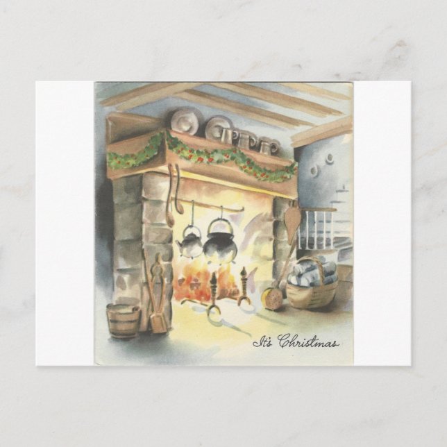 Weihnachtsfeuerplatz Feiertagspostkarte (Vorderseite)