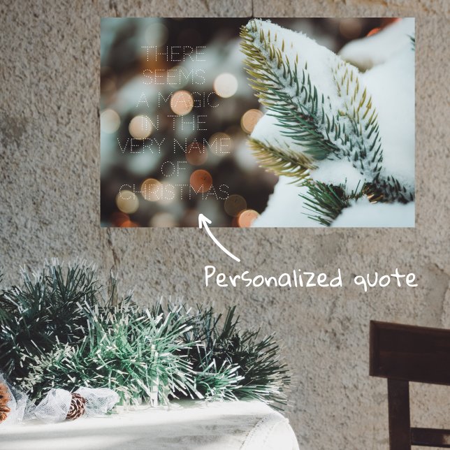 Weihnachtsfichtenzweig und Winterlichter Poster (Von Creator hochgeladen)