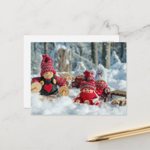 Weihnachtsfiguren aus Holz Postkarte