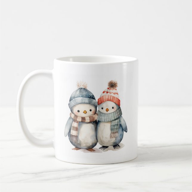 Weihnachtsfiguren Pinguin-Kaffeezucht Tasse (Links)