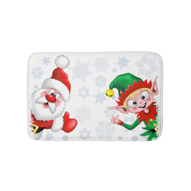 Weihnachtsfiguren von Weihnachten und Elfen stürme Badematte (Vorderseite)