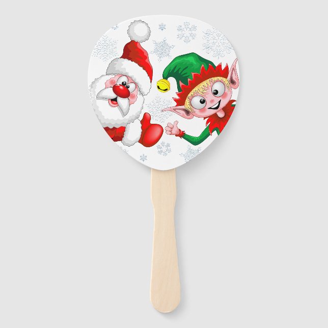 Weihnachtsfiguren von Weihnachten und Elfen stürme Fächer (Vorderseite)
