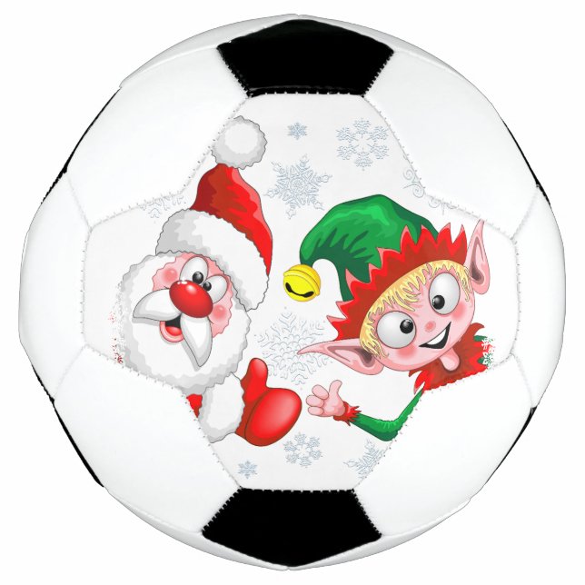 Weihnachtsfiguren von Weihnachten und Elfen stürme Fußball (Vorderseite)