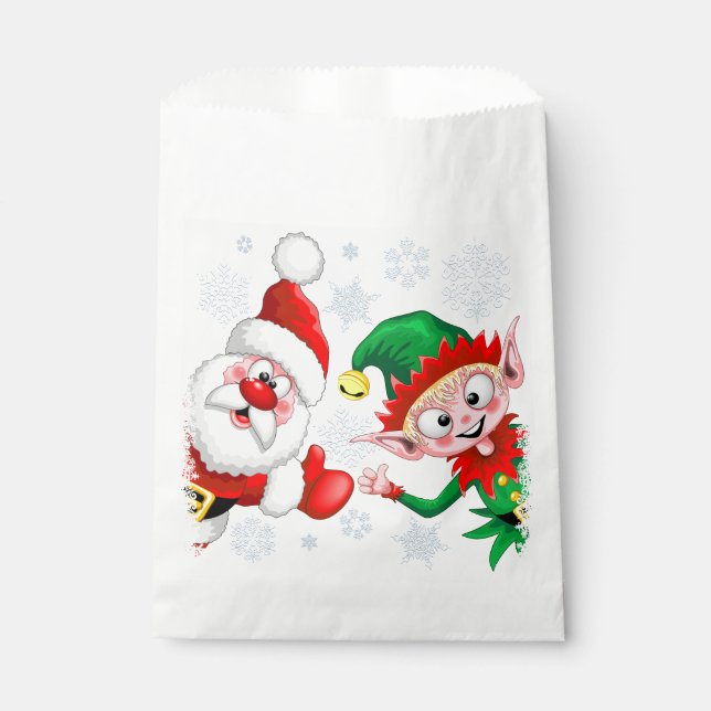 Weihnachtsfiguren von Weihnachten und Elfen stürme Geschenktütchen (Vorderseite)