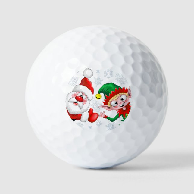 Weihnachtsfiguren von Weihnachten und Elfen stürme Golfball (Vorderseite)