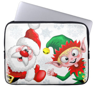 Weihnachtsfiguren von Weihnachten und Elfen stürme Laptopschutzhülle