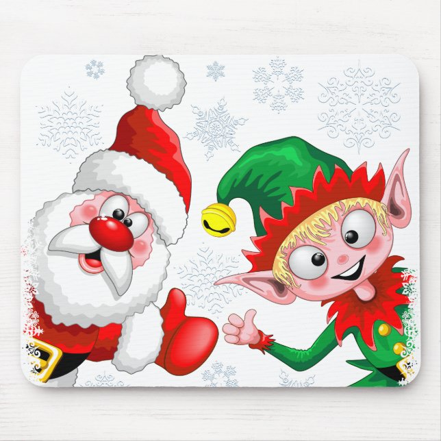 Weihnachtsfiguren von Weihnachten und Elfen stürme Mousepad (Vorne)