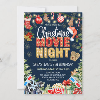 Weihnachtsfilm-Abend Geburtstag Einladung