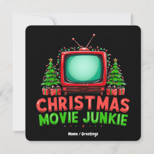 Weihnachtsfilm Junkie Retro Holiday Funny Matchi Einladung