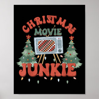 Weihnachtsfilm-Junkie Retro-Weihnachtsbaum Poster