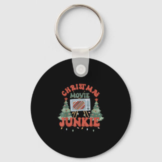 Weihnachtsfilm-Junkie Retro-Weihnachtsbaum Schlüsselanhänger