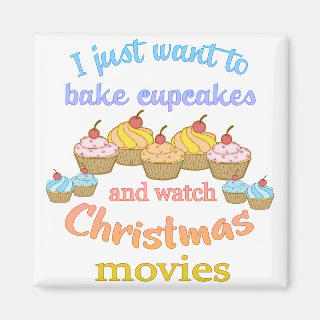 Weihnachtsfilme und Cupcakes Magnet (Vorne)
