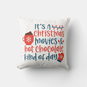 Weihnachtsfilme und heiße Schokolade Kissen