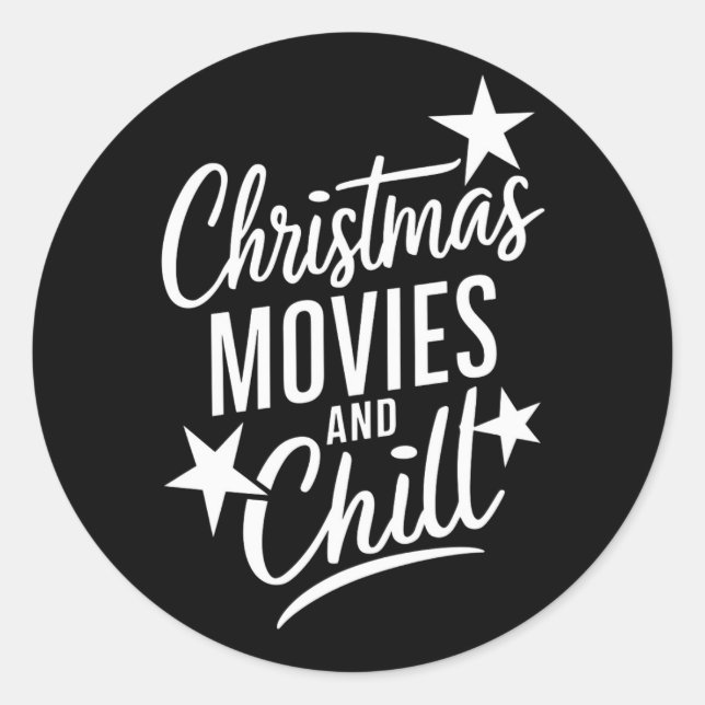 Weihnachtsfilme und Weihnachtsgeschenke Runder Aufkleber (Vorderseite)