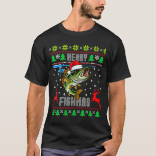 Weihnachtsfisch Damen Lustiger Fisch Angeln Funny T-Shirt
