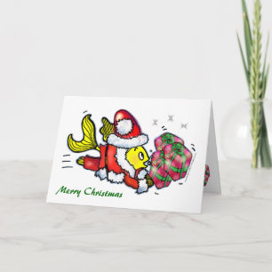 Weihnachtsfisch - niedliche Weihnachtsgrüßkarte Feiertagskarte