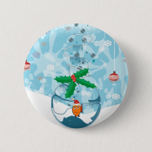 Weihnachtsfisch Platsch Button (Vorderseite)