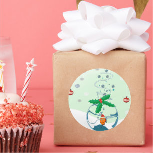 Weihnachtsfisch Runder Aufkleber